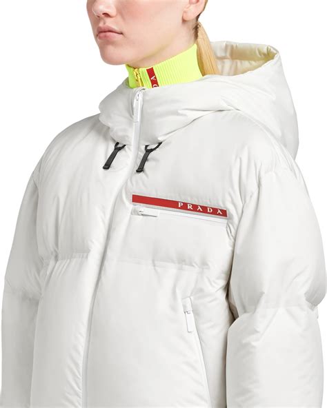 white jacket prada|white prada puffer jacket.